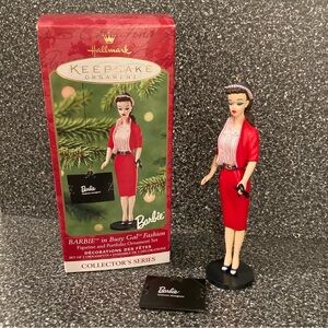 NIB BARBIE Hallmark Keepsake Ornament
BARBIE Busy Gal 
 Ornament Set, 2001